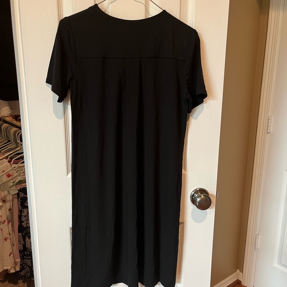 J. Jill Elegant Black Midi Dress with Pockets - Picture 3 of 8